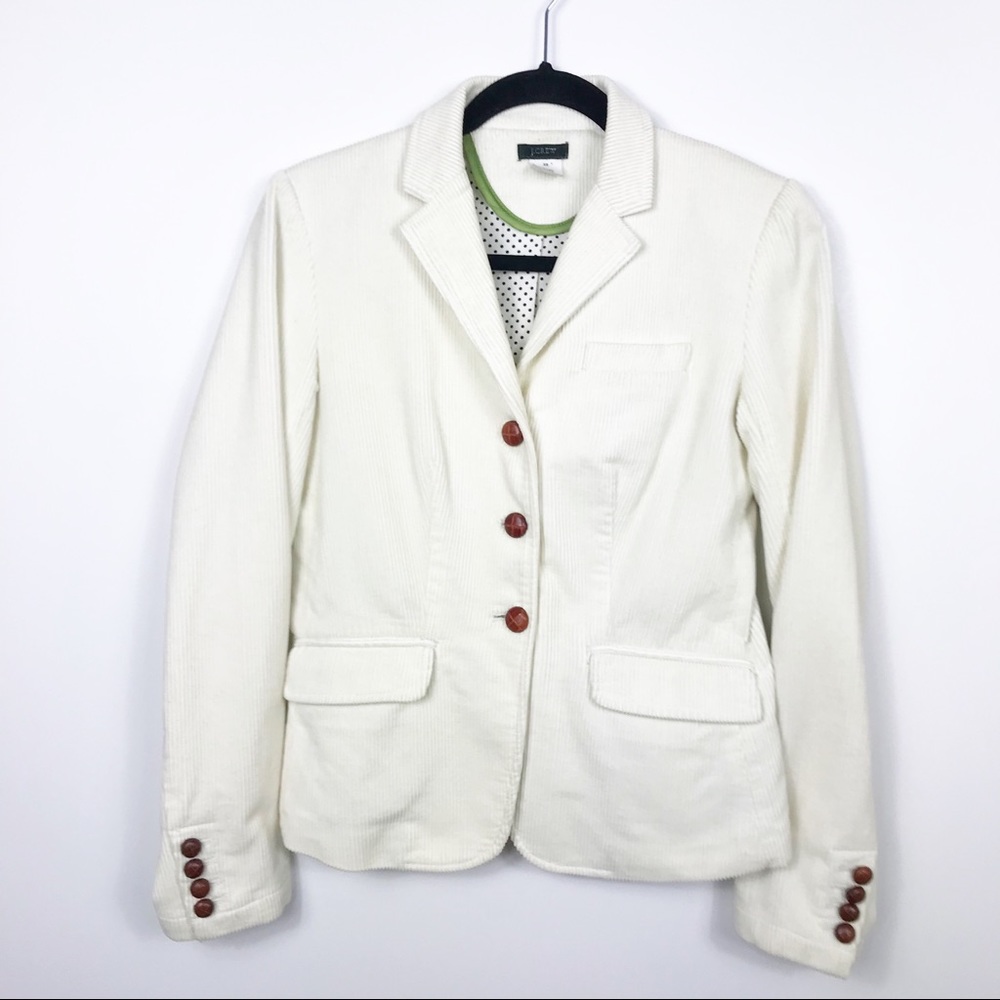 J.Crew Corduroy Lined Blazer Winter White XS